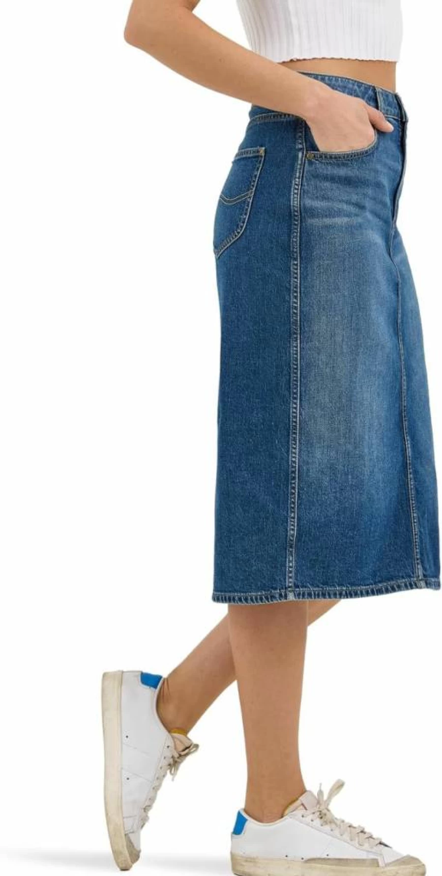 Lee Women's Classic Denim Skirt - Vintage High-Waisted A-Line Jean Skirt