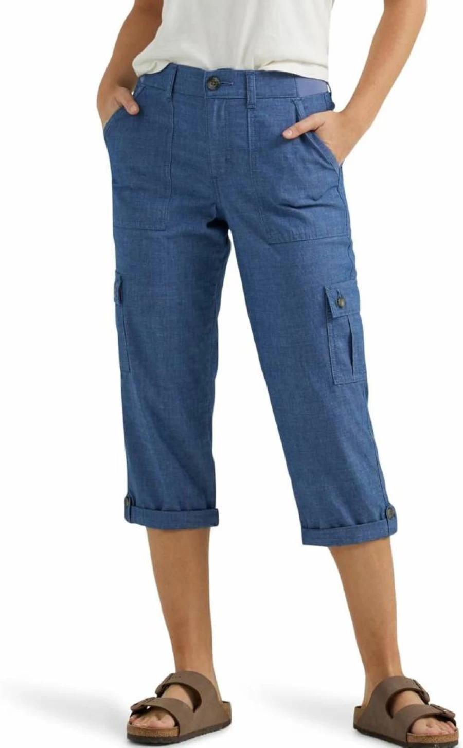 Lee Women's Ultra Lux Comfort Flex-To-Go Cargo Capri Pants - Stretchable & Stylish Casual Wear